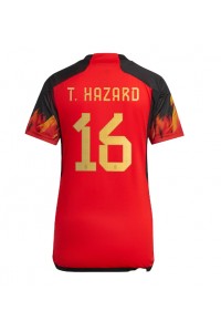 Belgia Thorgan Hazard #16 Jalkapallovaatteet Naisten Kotipaita MM-kisat 2022 Lyhythihainen